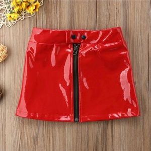 Red Vinyl Skirt